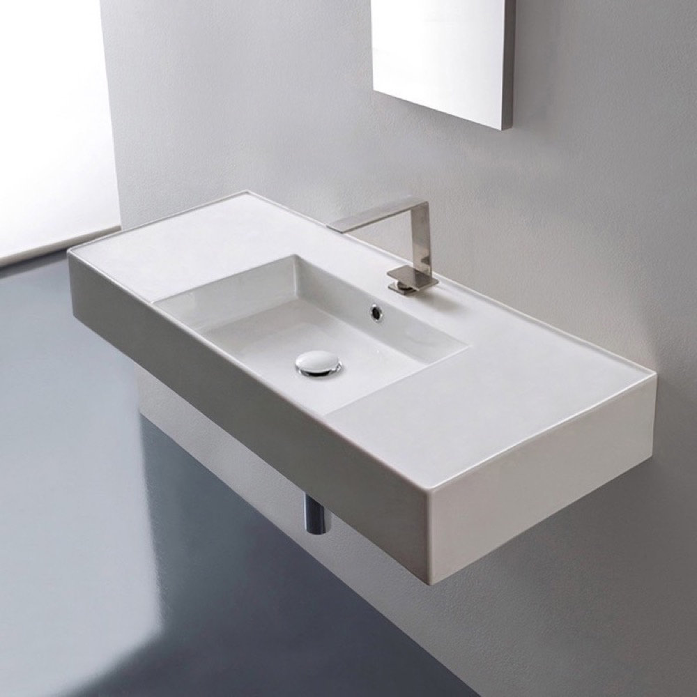 Scarabeo By Nameeks Ceramic 40 Wall Mounted Bathroom Sink With Overflow Wayfair