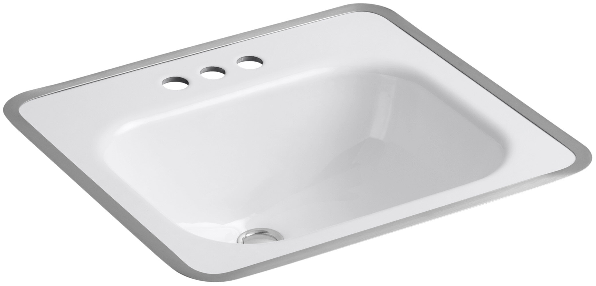 Kohler Tahoe Metal Rectangular Drop In Bathroom Sink With Overflow