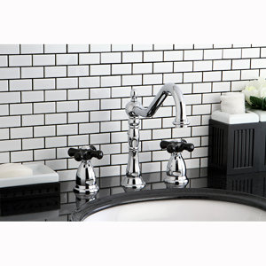 Heritage Onyx Double Handle Widespread Bathroom Faucet with Pop-Up Drain