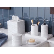 Details about   Hotel Balfour White Ceramic w/ Silver Base & Trim Bathroom Accessories-YOU PICK! 