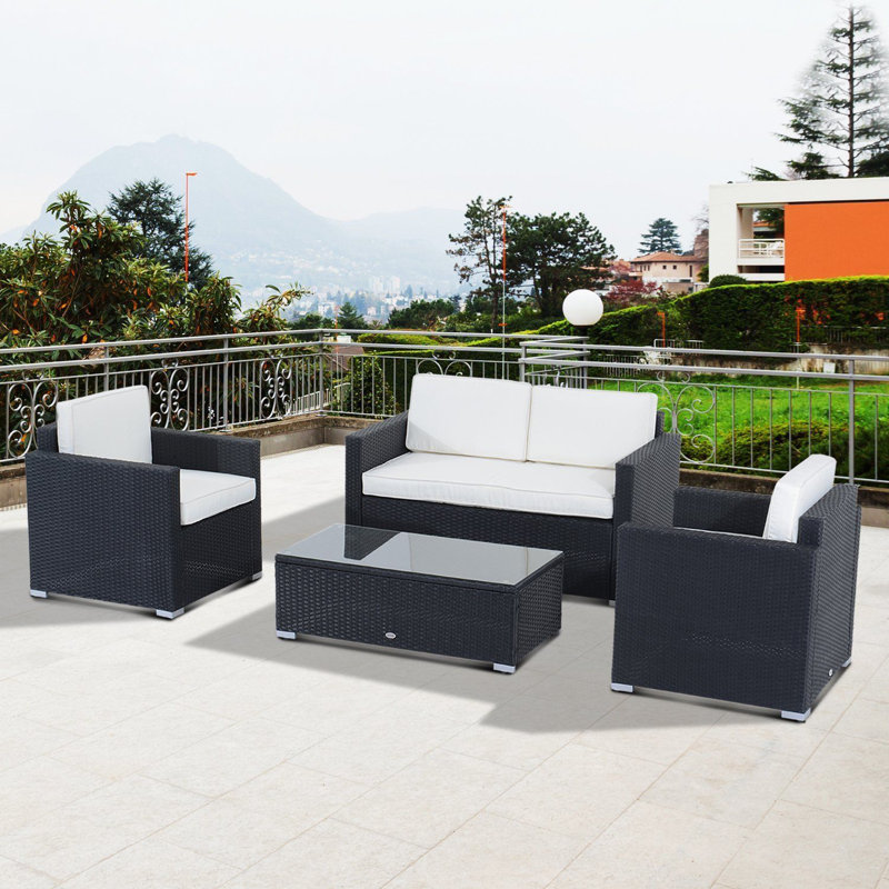 Ivy Bronx Kilwin Garden 4 Piece Rattan Sofa Seating Group ...