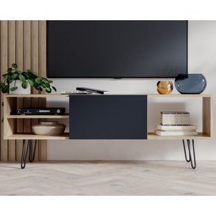100 x 35 x 65 cm TV-Möbel aus MDF mit 5 Fächern für Wohnzimmer Wohnzimmer Schlafzimmer Grau 