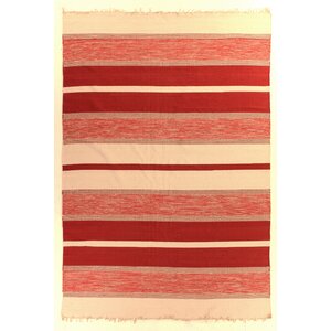 Soft Flat Weave, Cotton, Red (12' x 15') Area Rug