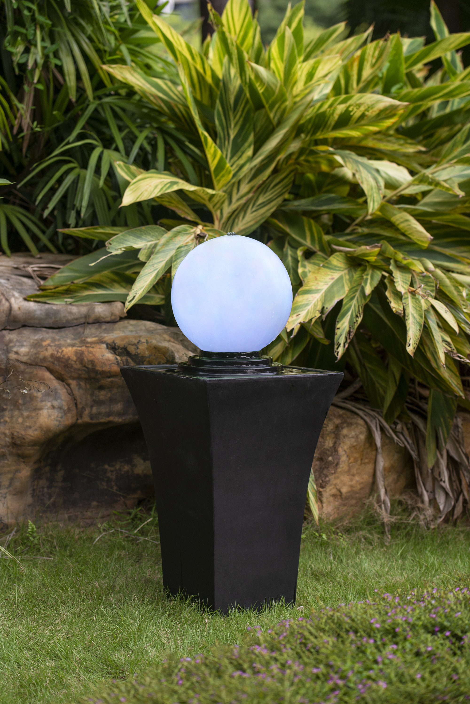 Latitude Run® Outdoor/Indoor Ball Fountain With Remote LED Lights, Perfect Decor For Garden