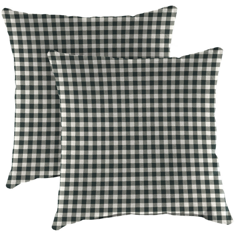 black and white checked throw pillows