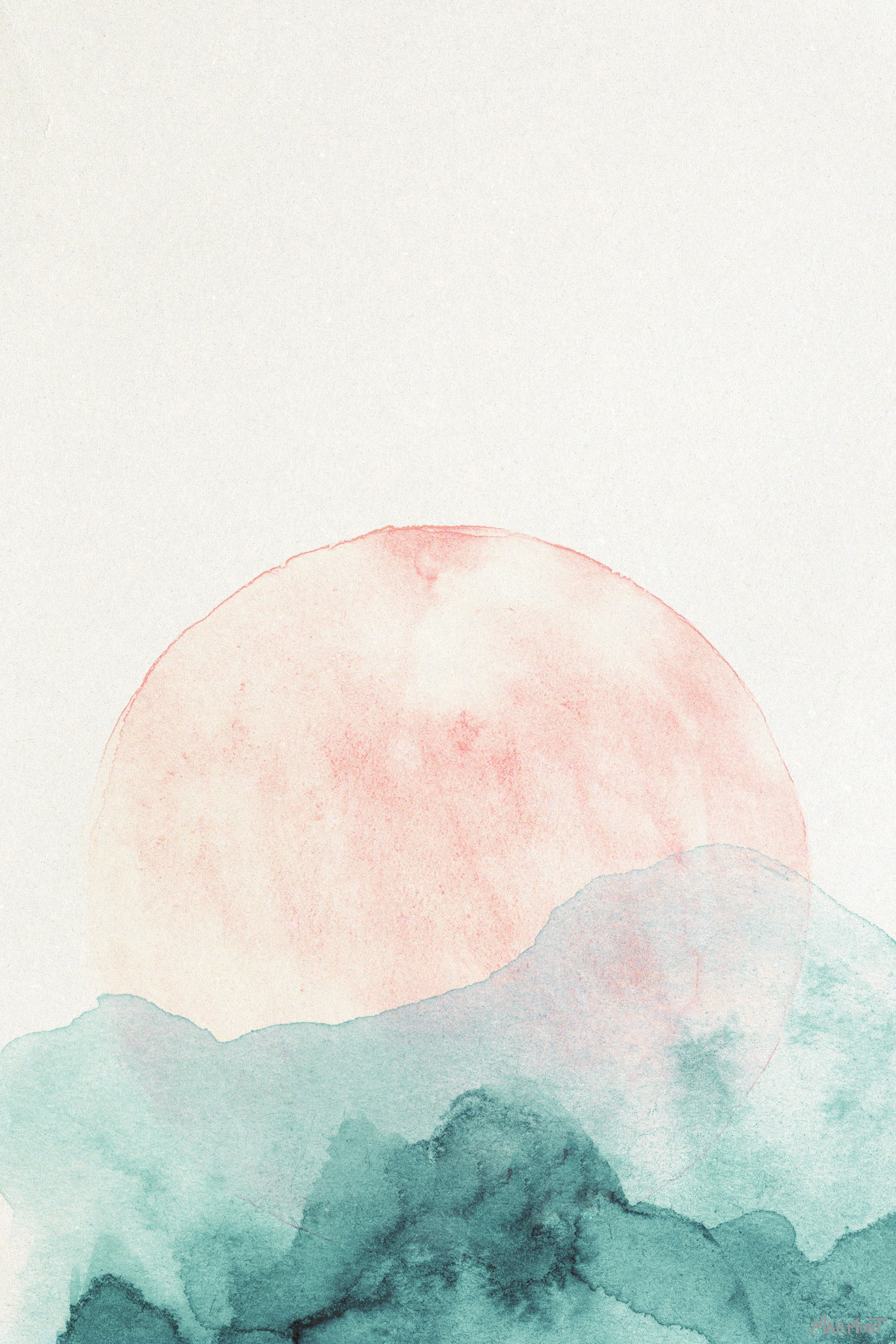 Hykkon Mountain Sunrise Watercolour Painting Print On Wrapped Canvas Wayfair Co Uk