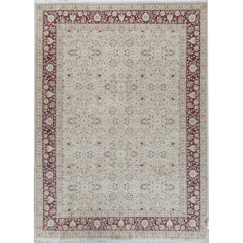 Bokara Rug Co Inc Oriental Hand Knotted Wool Ivory Red Area Rug Wayfair