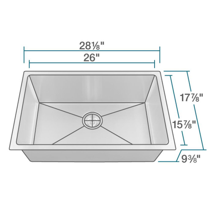 Mrdirect Mr Direct Stainless Steel 28 13 X 17 88 Undermount