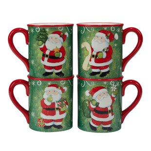 Cups Colourful Father Christmas Santa Tableware 8 Cups