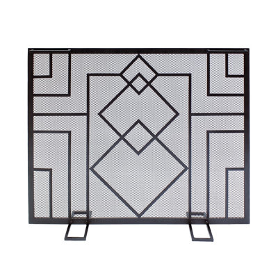 Minuteman Wright Design Single Panel Iron Fireplace Screen