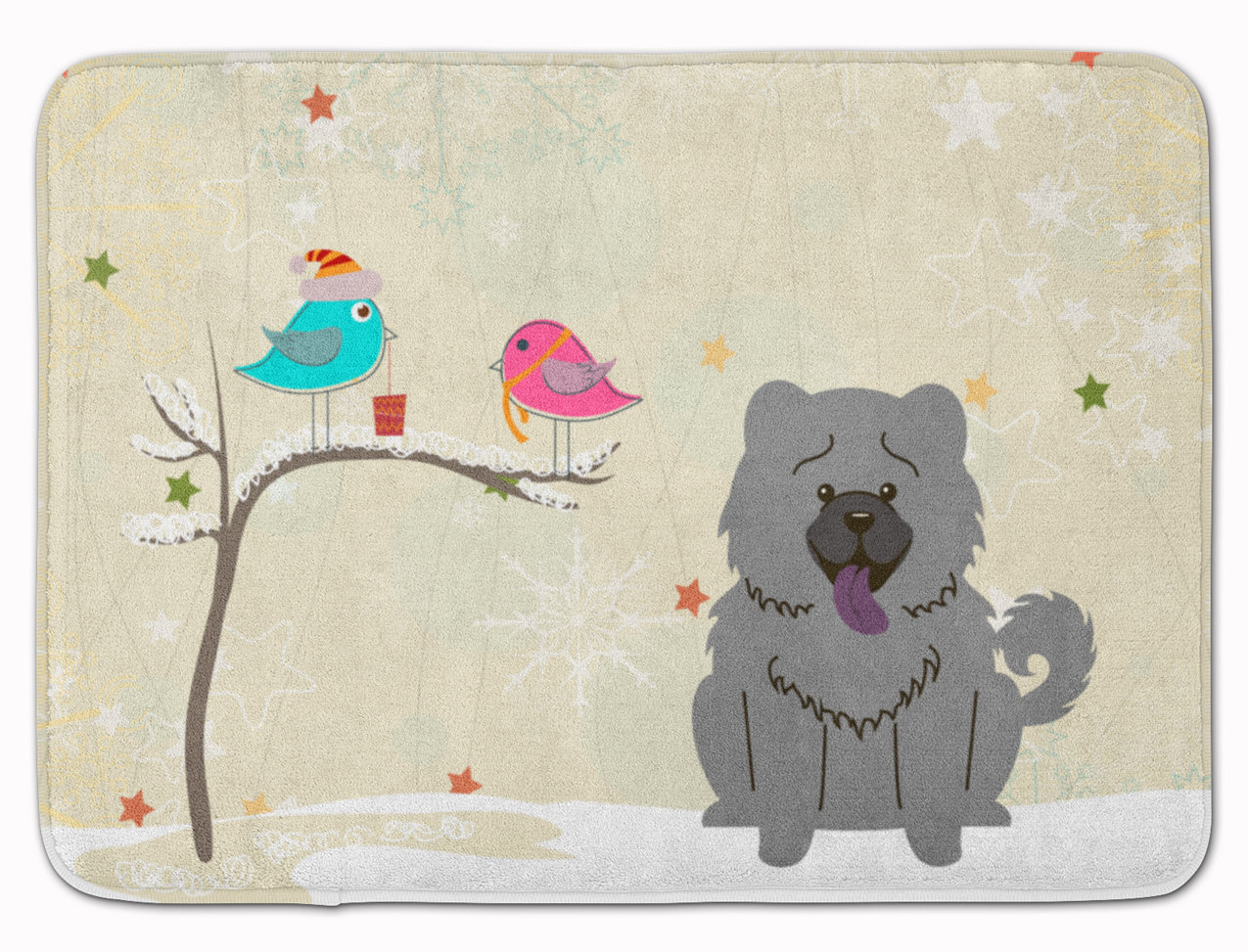 The Holiday Aisle Christmas Presents Chow Chow Rectangle Microfiber Non Slip Bath Rug Wayfair