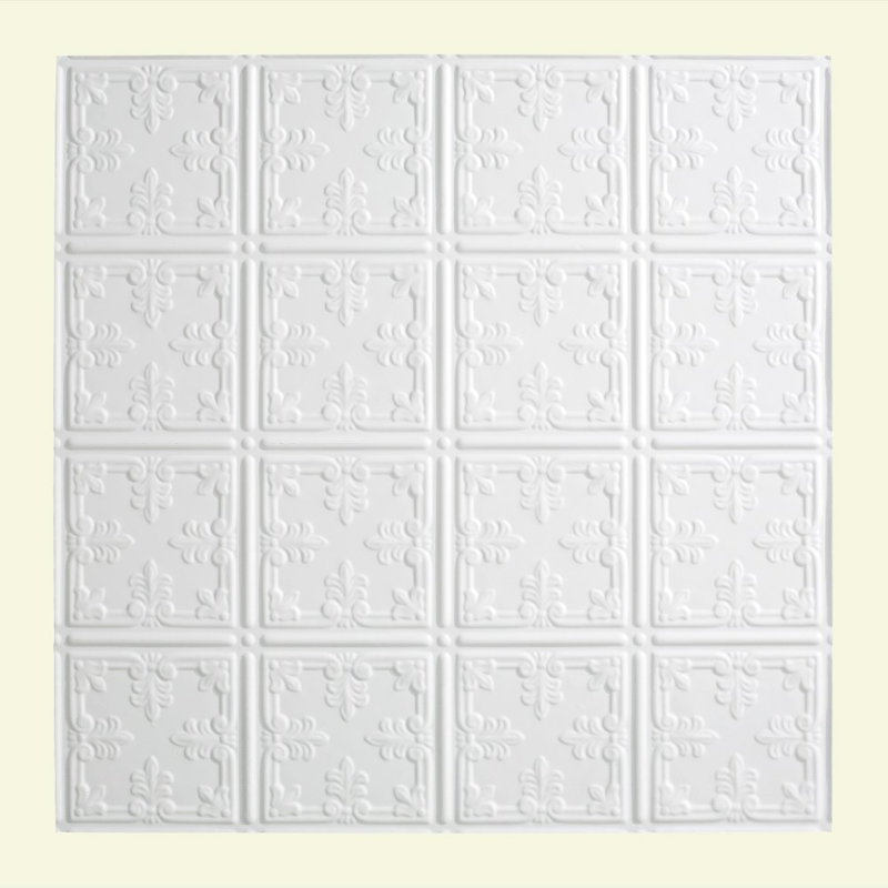 Fasade Traditional Style Ten 2 Ft X 2 Ft Lay In Ceiling Tile In Matte White Wayfair