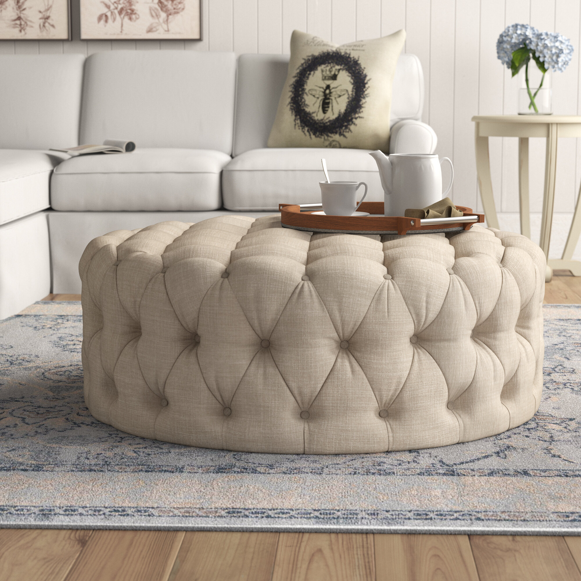 cocktail ottoman tray