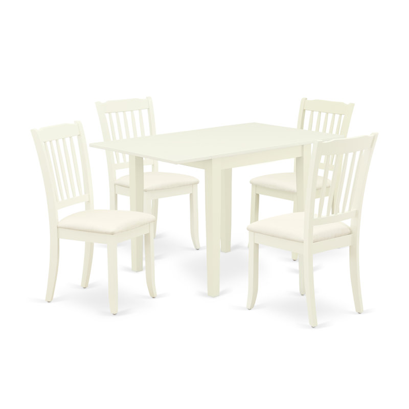 Winston Porter Chaddsford Drop Leaf Solid Wood Dining Set Wayfair