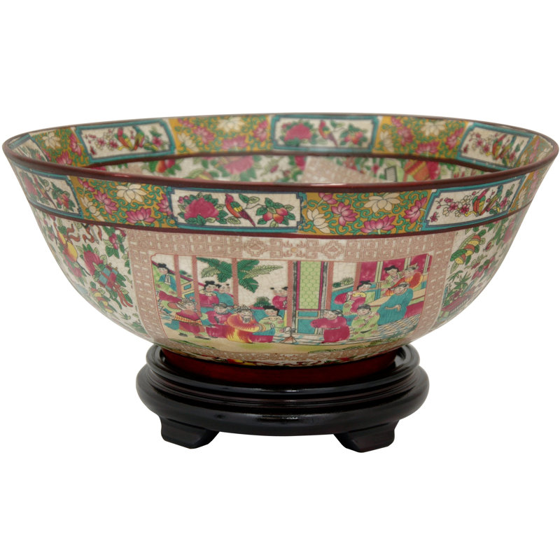 Oriental Furniture 14 Rose Medallion Decorative Bowl Reviews Wayfair