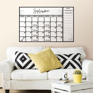 Symple Stuff Scroll Dry Erase Calendar and Organizer Decal | Wayfair