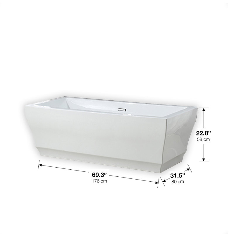 Vita 31 5 X 69 25 Freestanding Soaking Bathtub