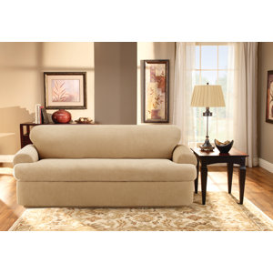 Stretch Pique T-Cushion Sofa Slipcover (Set of 2)