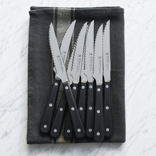 serrated stainless Blades Silver-plated handles Ten Beautiful 8" Table knives 