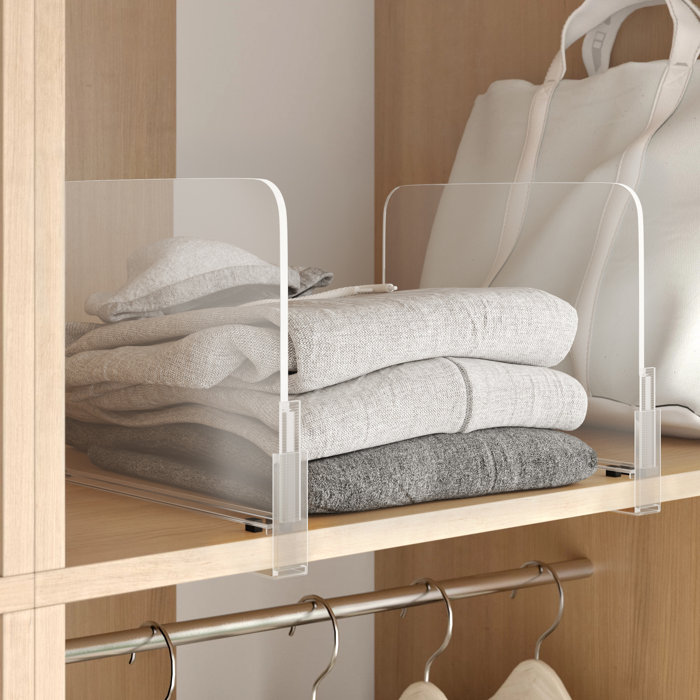 Project Tidy Bowie Acrylic Shelf Dividers Closet Shelves Organizer
