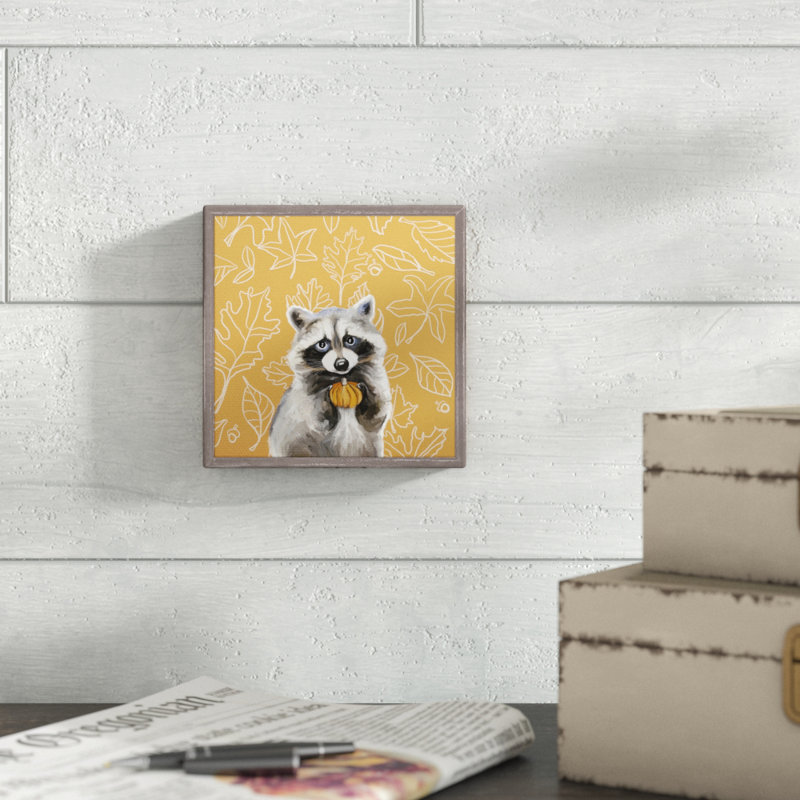 Freeport Park Thankful Raccoon Picture Frame Acrylic Painting