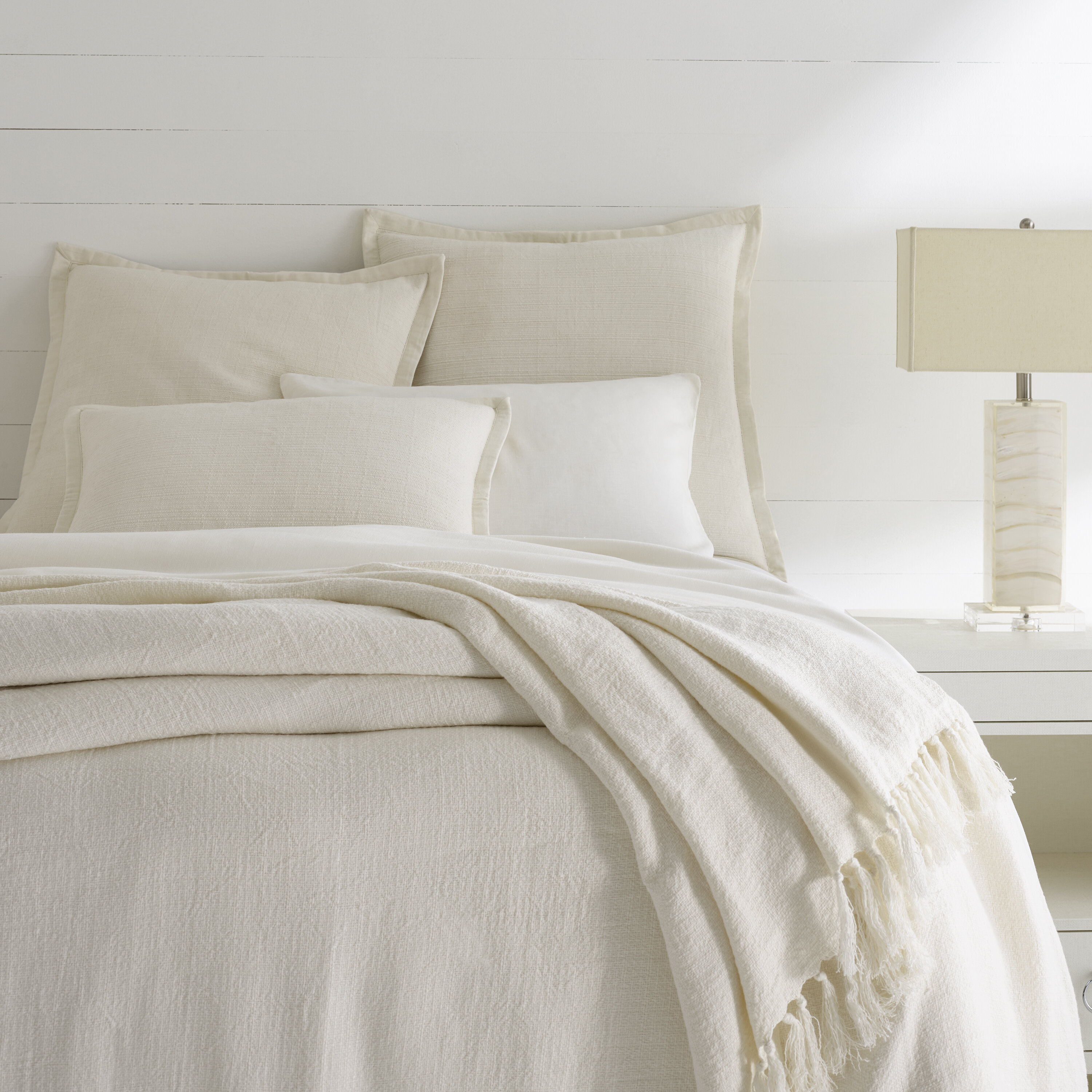 Pine Cone Hill Amadora Ivory Linen Coverlet Wayfair