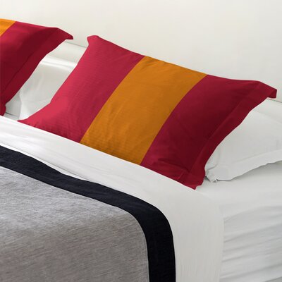 Tampa Bay Throwback Football Sham East Urban Home Size: King, Fabric: Microfiber, Color: Red/Orange