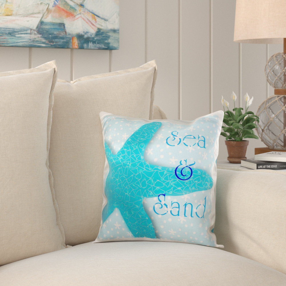 Highland Dunes Monett Aqua Sea And Sand Starfish Beach Themed
