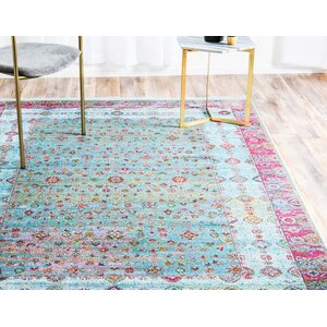 Lonerock European Pink/Teal Area Rug