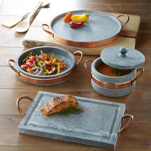 VivaTerra Brazilian Soapstone Rectangle Grill Skillet