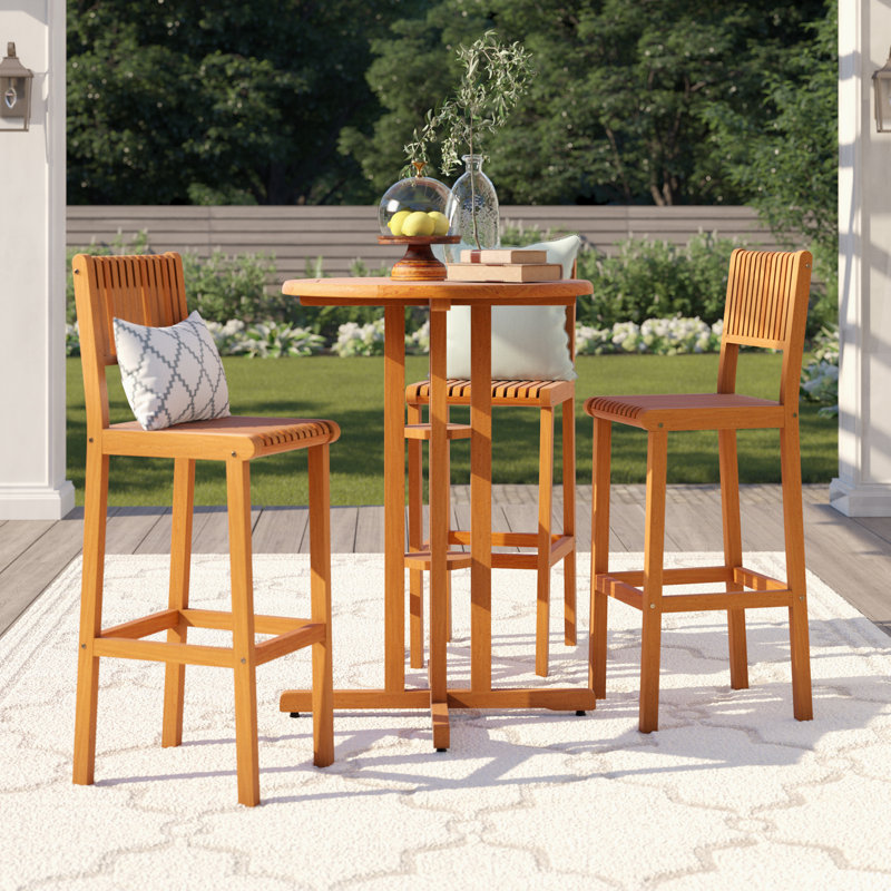 Beachcrest Home Elsmere 4 Piece Teak Bar Height Dining Set Reviews
