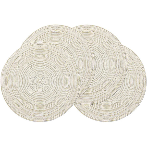Ats Round Placemats Set Of 4 Round Table Placemats Braided Cotton Place Mats 15 Inch For Kitchen Dining Table Holiday Party Wayfair