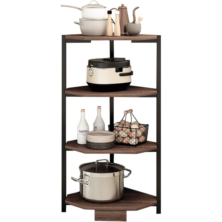 17 Stories Blndqmy Kitchen Corner Shelf Rack 4 Tier Corner Pot Rack For Stainless Steel Cookware Stand Storage Organizer For Small Place Wayfair