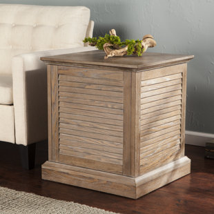 Adreanna Louvered Trunk End Table by Beachcrest Home 2019 Sale