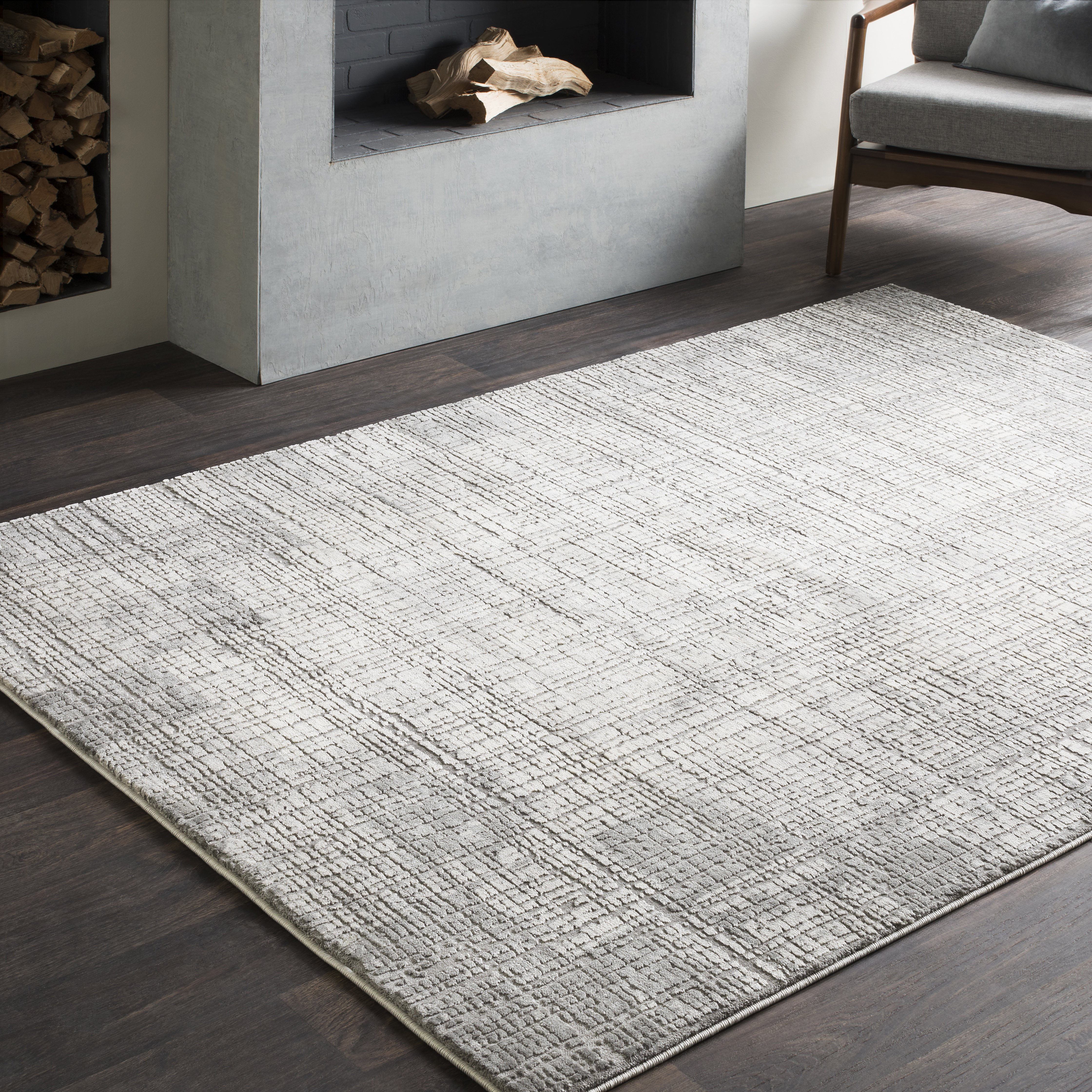 Bridgeton Distressed Modern Gray Cream Abstract Area Rug