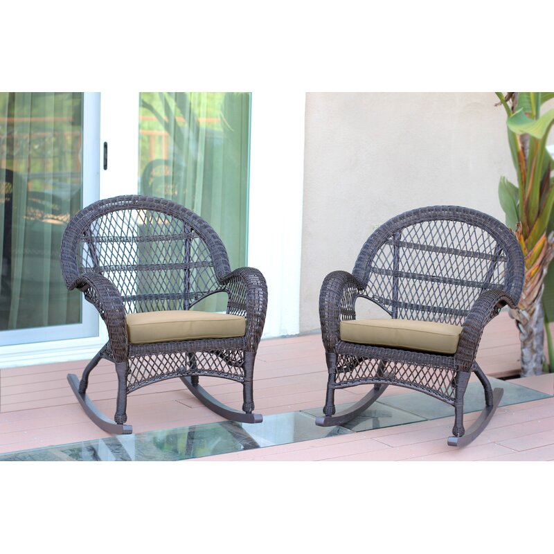 Darby Home Co Berchmans Wicker Rocker Chair with Cushions & Reviews