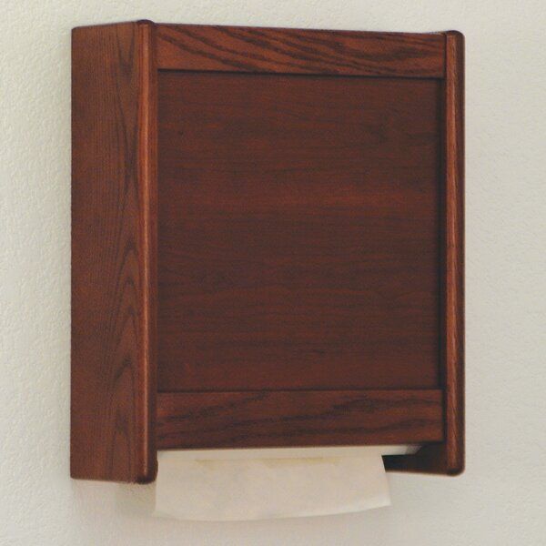 MyGift Dark Brown Burnt Solid Wood Refillable Wall Mounted Paper Towel Dispenser 