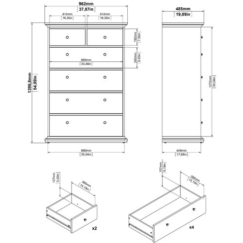 Sand & Stable Vilnius 6 Drawer 37.87