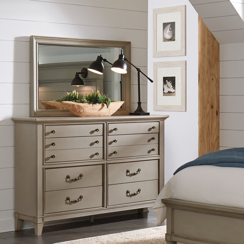 Canora Grey Loughton 8 Drawer Double Dresser with Mirror