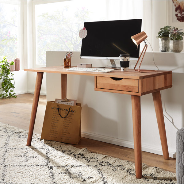 Hykkon This solid wood desk features one drawer. & Reviews Wayfair.co.uk