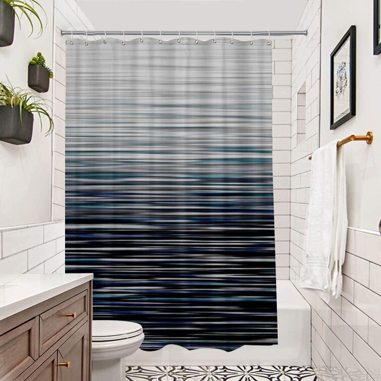 Abstract Pattern Shower Curtain Set Waterproof Fabric Bathroom Decor w/ Hooks 