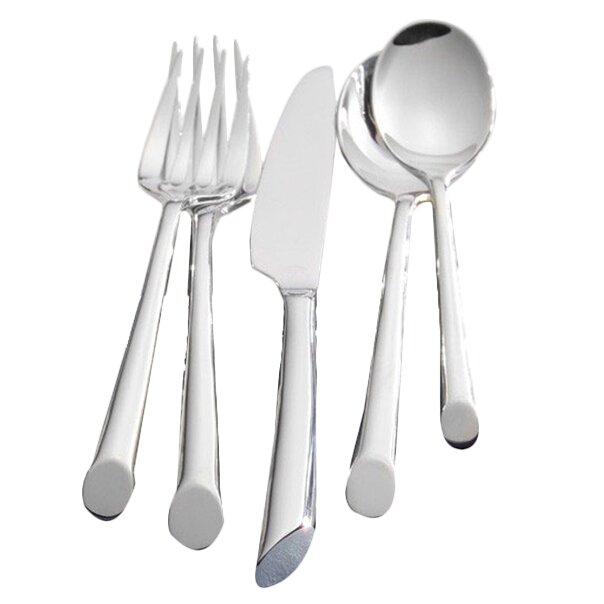 Service for 8 Towle Living 5005925 Wave 42-Piece Forged Stainless Steel Flatware Set 