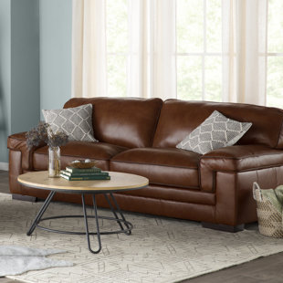 Brown Faux Leather Sofas You Ll Love Wayfair Grand Isle Sofa