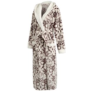 womens long hooded dressing gown