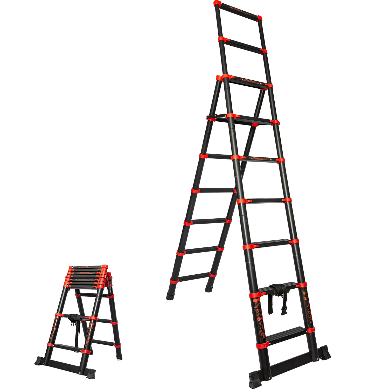 WFX Utility™ 6FT Telescopic Ladder, 7+9 Step Aluminum Telescoping ...