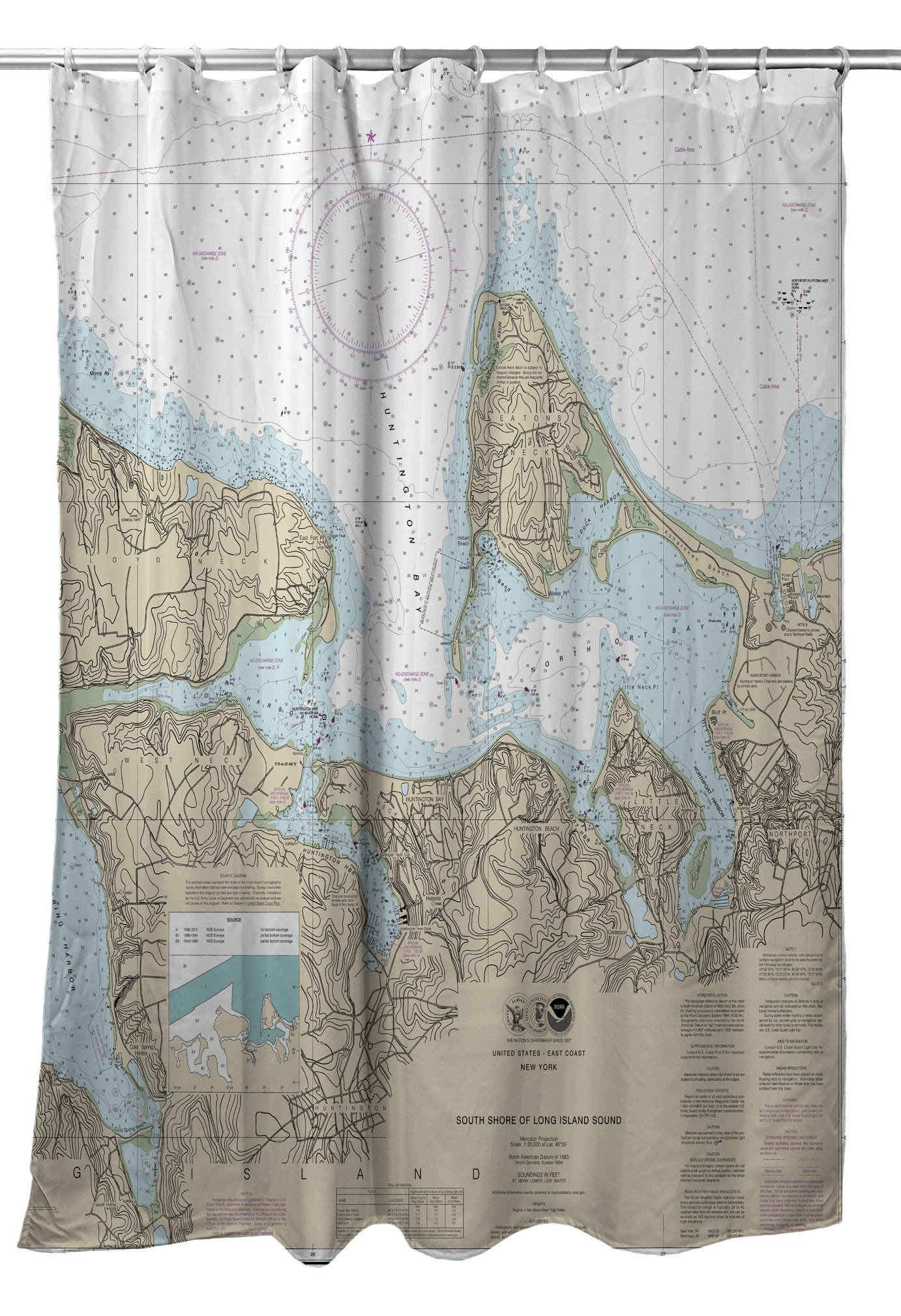 living breakwaters ny on Breakwater Bay Nautical Chart Huntington Bay Ny Single Shower Curtain Wayfair