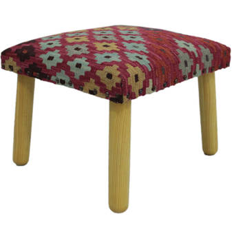 Bloomsbury Market Stouffer Handmade Kilim Upholstered Vanity Stool