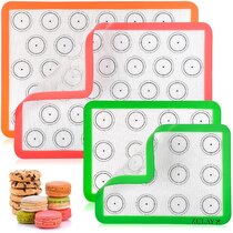 Non-Toxic Reusable Small and Large BPA Free Rolling Pan and Cookie Sheet Liners Non Stick Silicone Baking Mats Quarter Sheet & Half Sheets Liner Set Silicone Baking Mats Set of 3