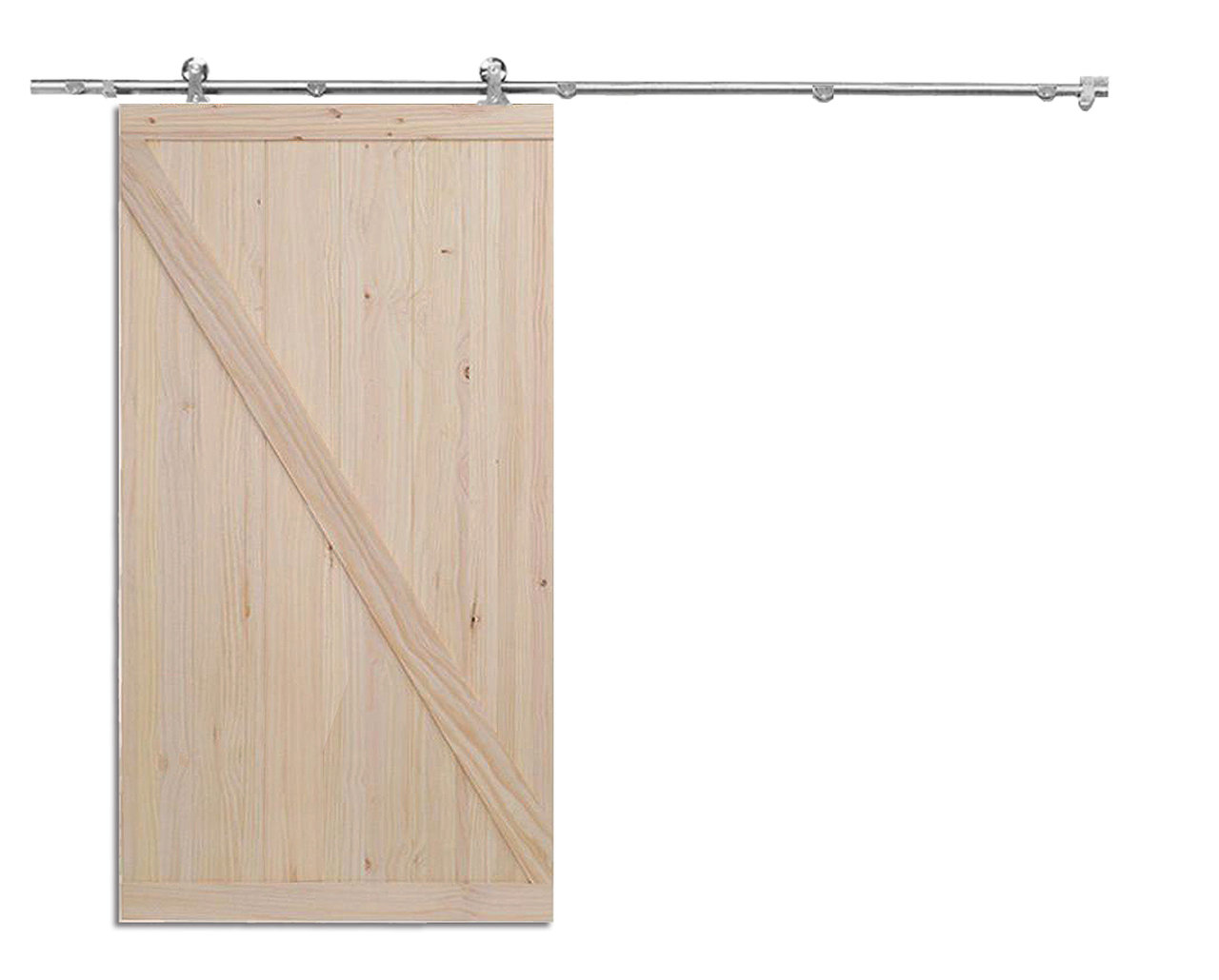 Calhome Paneled Wood Unfinished Barn Door with Installation Hardware
