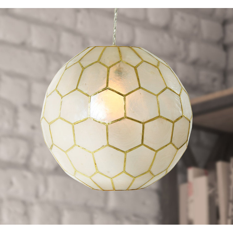Joss Main Camden 1 Light Unique Globe Pendant With Capiz Accents Reviews Wayfair